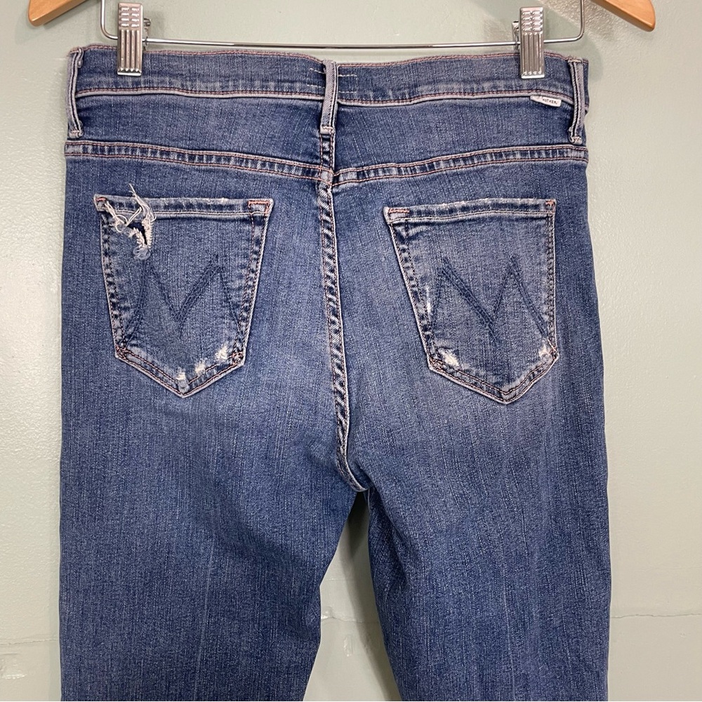 MOTHER The Insider Crop Step Chew Dancing on Coals Distressed Sz 29‎ Blue - Picture 7 of 13
